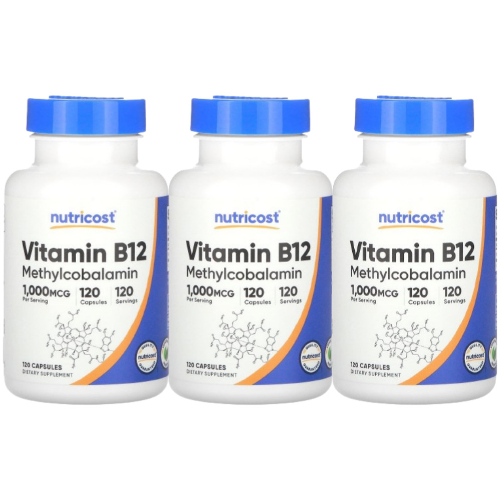 Nutricost 비타민 <b>Vitamin B12</b> 1000mg 120정 3통  3개