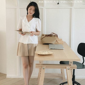 니백 빅사이즈 린넨 주름 팬츠