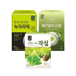 [녹차원] 맛있는 그린티세트 (녹차라떼+맛있는녹차작설+제주말차라떼)