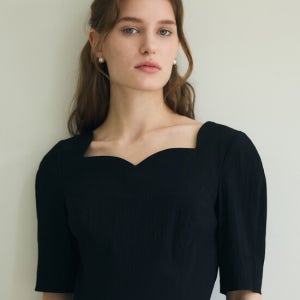 폴앤앨리스 Heart Neck Dress / Black