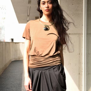 디파블로 Shirring Brown Top