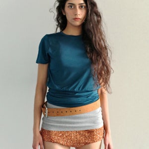 디파블로 Shirring Blue Top