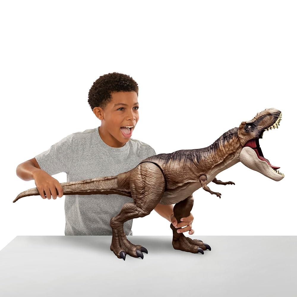 쥬라기 월드 a+ 거대한 카르노타우루스 토로 공룡 액션 피규어 캠프 백악기 <b>위</b> 방출 기능 91.4cm(36인치) 길이 사실적인 조각 &amp; 선물  <b>티라노</b>사우루스 렉스