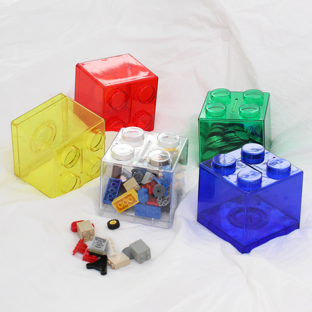 구디푸디 1 1 알록달록 사각 큐브 블록 저금통