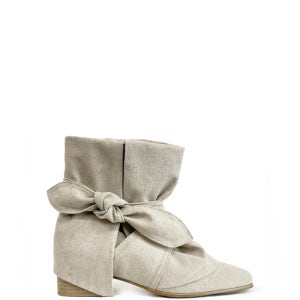 [쓰리투에이티] TIED-UP LINEN WRINKLE BOOTS TH24CSH002