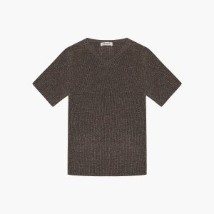 [메이레이] 메탈릭 얀 라운드넥 니트_브라운