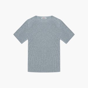 [메이레이] 메탈릭 얀 라운드넥 니트_실버