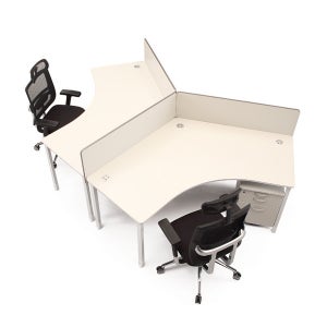 코너책상 Raon 120도 책상 컴퓨터용 2인타입 실속