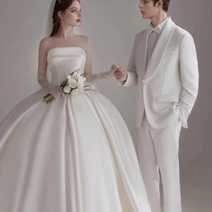 화이트 청순 벨라인 웨딩촬영 드레스 컨셉사진 교복 학생복