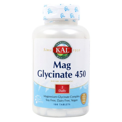 Kal 마그네슘 <b>글리시네이트 450</b>mg 글루텐 프리 비건 타블렛  180개입  5개