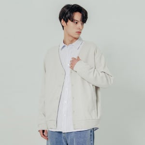 [애드호크] (ADHOC) 23 SS 남성 와플 조직 다이마루 가디건 LT-BEIGE
