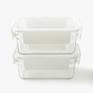 [자주] 내열유리 오븐 밀폐용기 1020ml 2개 - 투명 (J70N9021012)