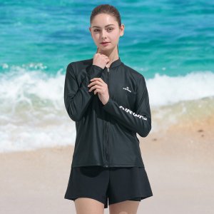여성래쉬가드 집업 YAW5264_BK
