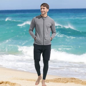 [SET] 남성래쉬가드세트 2피스 후드집업+반바지레깅스