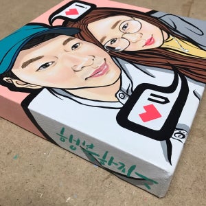 커플 팝아트 고퀄 초상화🎶 결혼선물, 아트롱드로잉 : 아롱작가
