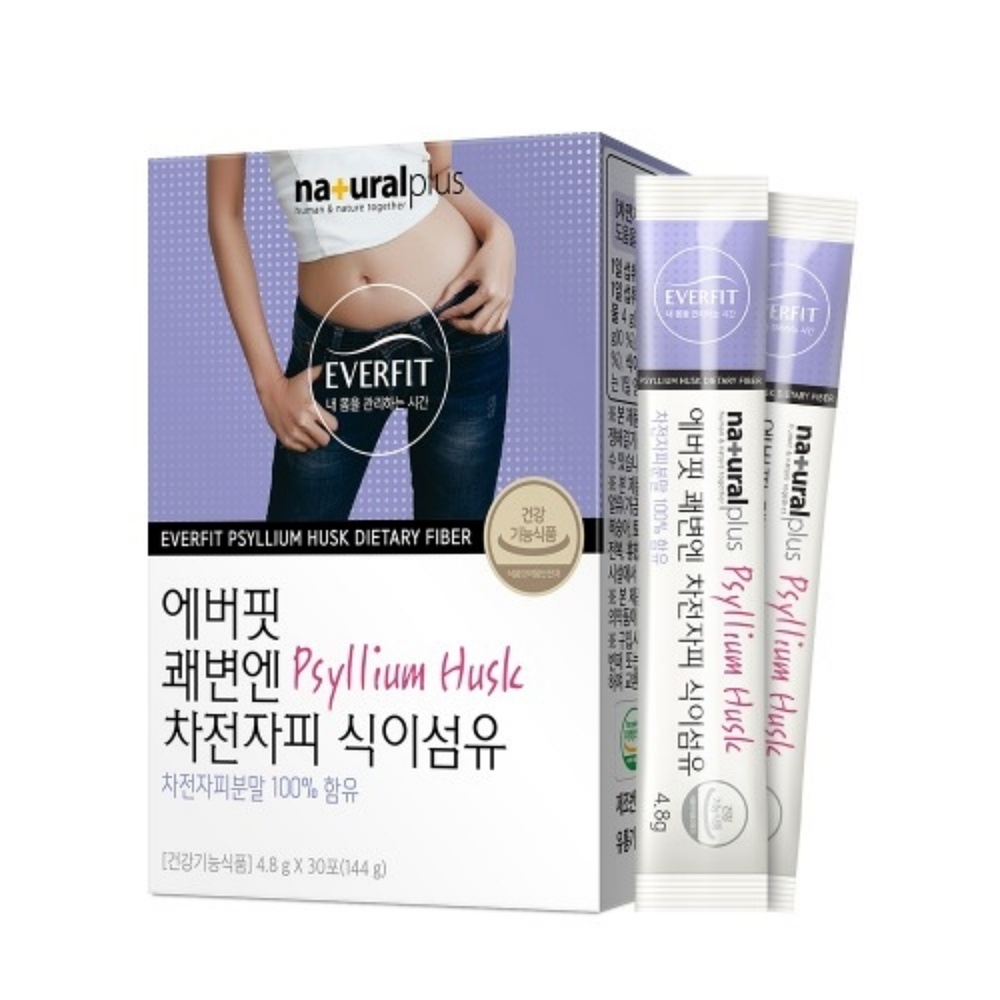 쾌변엔 차전자피 식이섬유 분말 가루 100% 둔한 장 건강 배변활동 효능  144g  1박스
