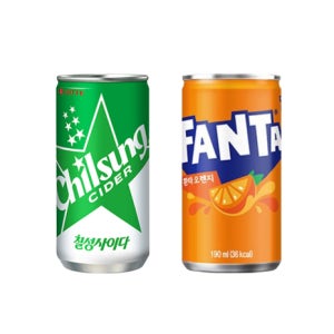탄산캔음료 190ml 2종 칠성사이다10+환타10 총20캔