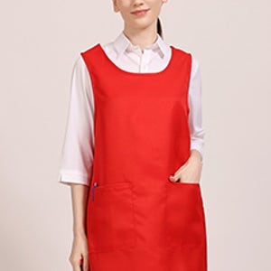 [까운나라] A-891 무지레드 원피스앞치마,병원, 주방, 식당, 요양보호사앞치마