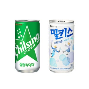탄산캔음료 190ml 2종 밀키스5+칠성사이다5 총10캔
