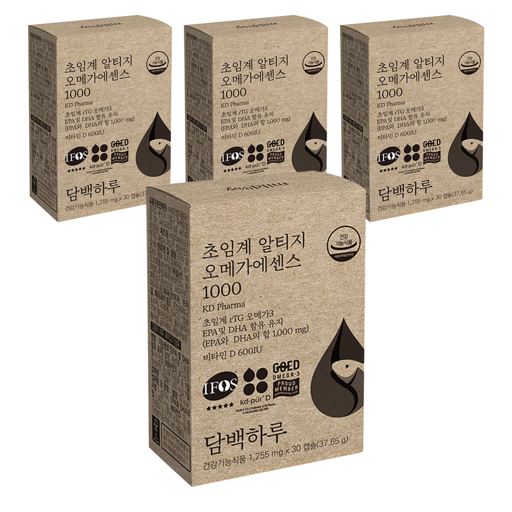 <b>담백하루 초임계 알티지 오메가</b>3 <b>에센스 1000</b>  30정  4개