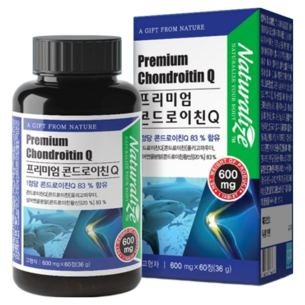 대용량 콘드로이친 Q 83% 상어연골 60정 6통 어골칼슘 백수오 보스웰리아 분말 아연 유산균 콘도로친 콘드레이친 시니어 노인 어르신 할아버지 할머니 생일 생신 명절 기념일 선물