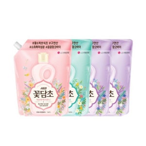 LG생활건강 샤프란 꽃담초 섬유유연제 리필 1.6L x 4개