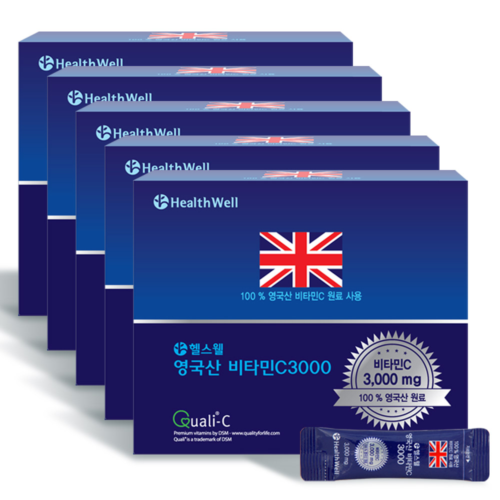 헬스웰 영국산비타민c 3000mg 500포 Qualic마크+파인분말 비타민씨  201g