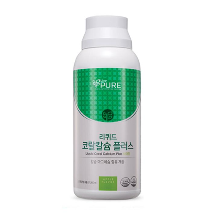 리브퓨어 <b>리퀴드 코랄칼슘플러스</b> 병 사과향  1개  1L