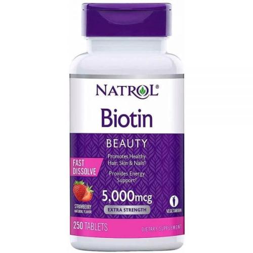 Natrol Biotin Beauty <b>5000mcg</b> 250 고속 용해 태블릿