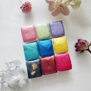 천연마이카 1+1 은은한 진주펄 수채화물감, 피치컬렉션