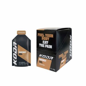 KODA 코다 Energy Gel 에너지 젤/카푸치노 맛 1개 45g/117kcal 카페인들이 ​​1상자 12개들이(보급식·행동식) KODA コーダ Energy Gel エナジージェ