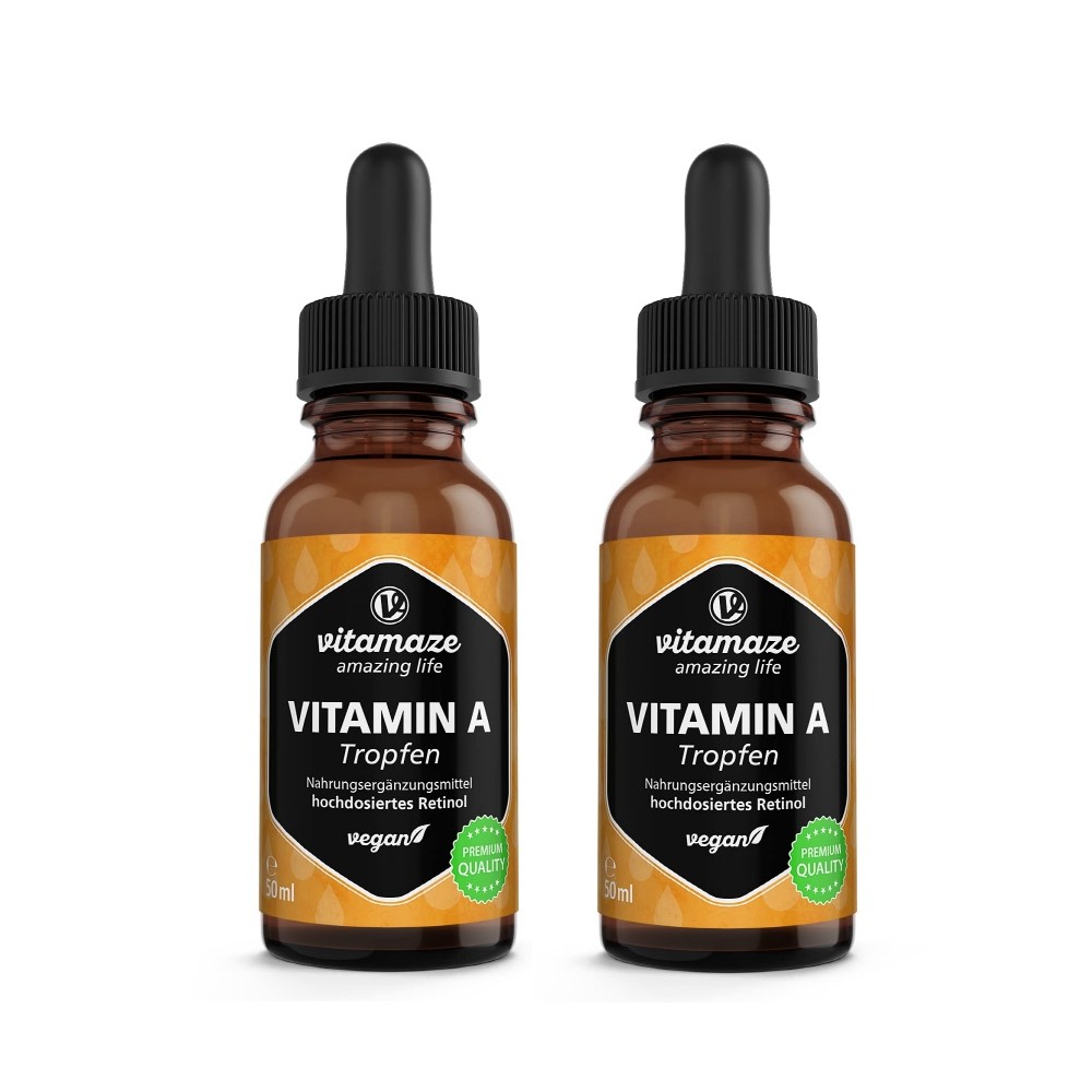 Vitamaze 독일산 비타마제 <b>비건 비타민</b> A 5000 IU 드롭스 50ml x 2팩  2개
