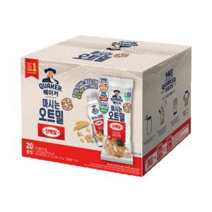 아침 식사 대용 퀘이커 마시는 오트밀 찰옥수수 단백질 시리얼 간편식 50G 25개