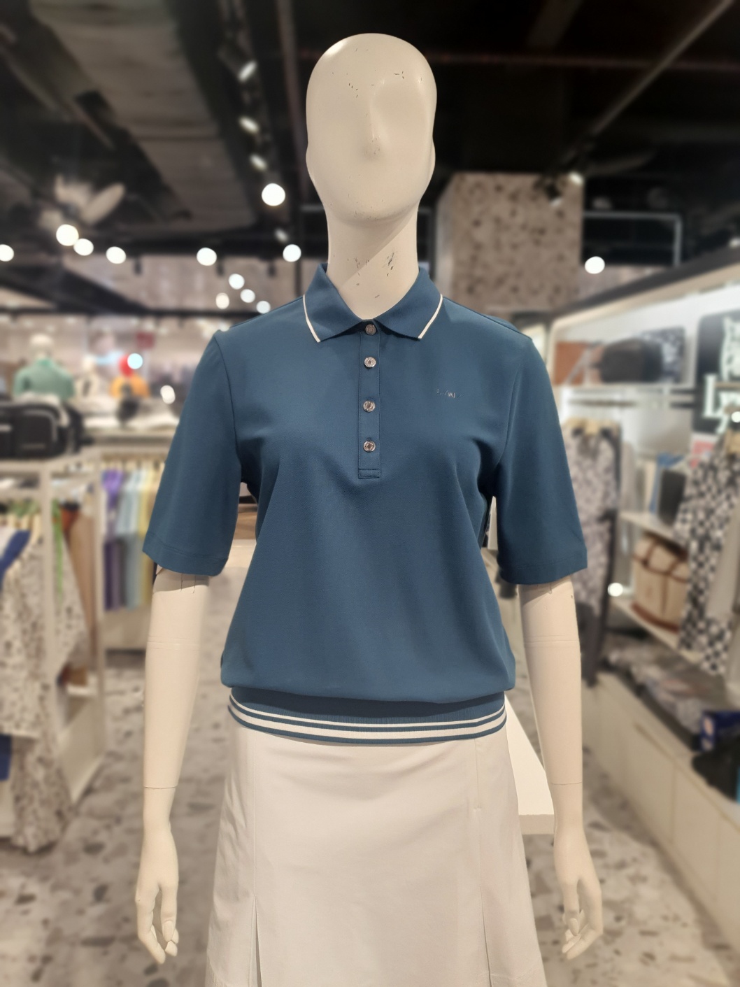 <b>링스</b> <b>링스</b>골프 여성 시보리 탑포인트 반소매셔츠 L21D2TO152A
