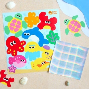 바다생물+홀로그램 스티커 SET 어린이 유치원 단체 여름 만들기 키트 diy 여름놀이