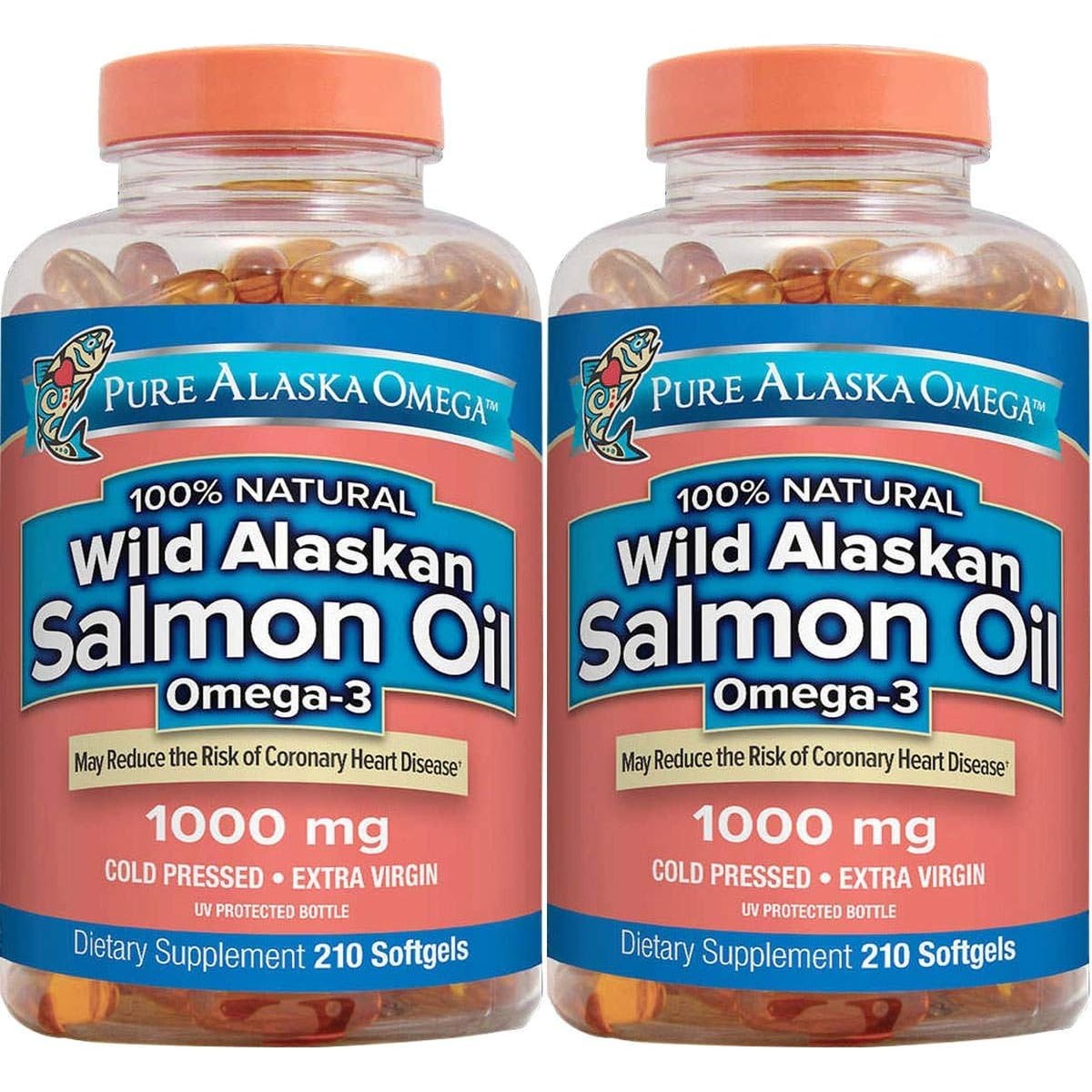 퓨어 알라스카 오메가 와일드 연어 오일 오메가3 1000mg 210정 2팩  2개