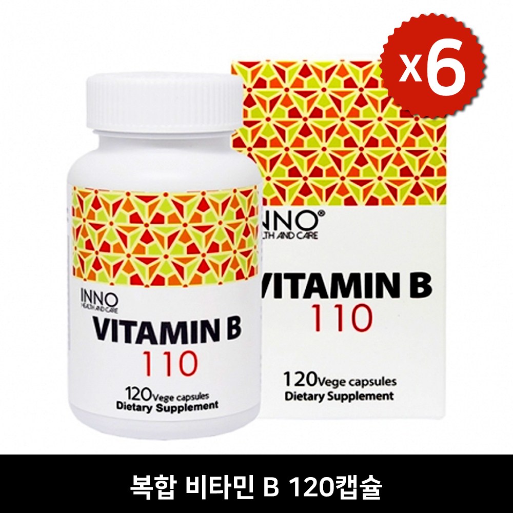 이노헬스<b>앤케어</b> 복합 비타민B 엽산 비오틴 120 베지캡슐 면역 두피 피부  6개