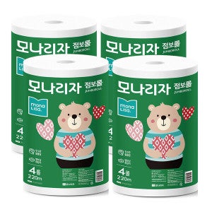 모나리자 녹스 점보롤 화장지 220m 4롤 4팩(1박스)