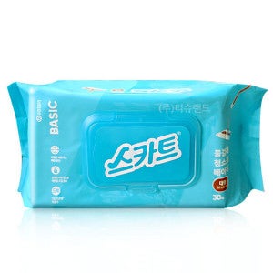 스카트 스카트 물걸레 청소포 베이직 대형 30매 x1팩 (사이즈 370mm x 210mm)