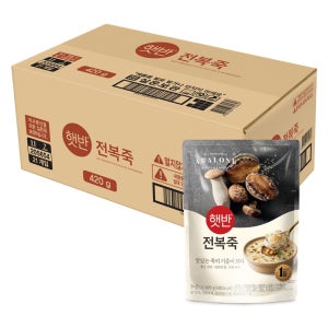 비비고 햇반 전복죽 420g 21개입 국내산 쌀 양지육수  즉석죽 간편식 전복내장죽 햇반죽