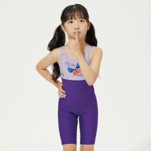 [아레나수영복] 버터플라이 아동 4부 반신 레이서백 A4BG1GL04PPL