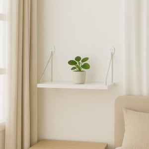 다용도 공유기 전자제품 벽선반 화이트 40cm