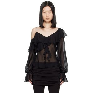 블루마린 셔츠 블라우스 A422C310A N0990 BLACK 여성 242901F107000