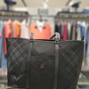 [닥스 골프 여성] 닥스골프 24FW ONLINE EXCLUSIVE 하우스 체크 경량 쇼퍼백 DNGF4F969BK