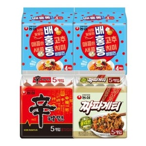 신라면 5p + 짜파게티 5p + 배홍동 비빔면 4p x 2개 기획세트 1세트