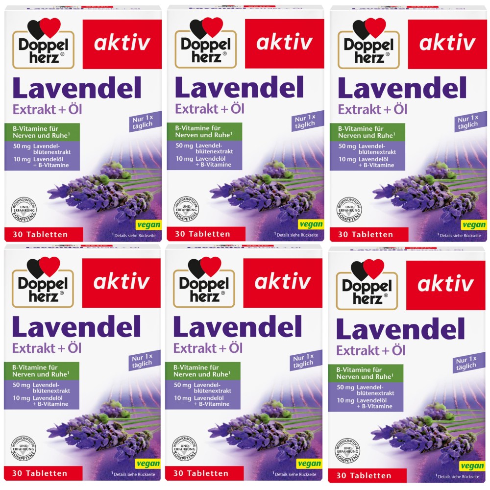 <b>도펠헤르츠</b> Lavendel 라벤더 추출물+오일 비타민B 30정 6팩  6개