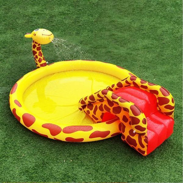 기린 스프레이 풀장 미끄럼틀 물놀이 수영 홈캉스