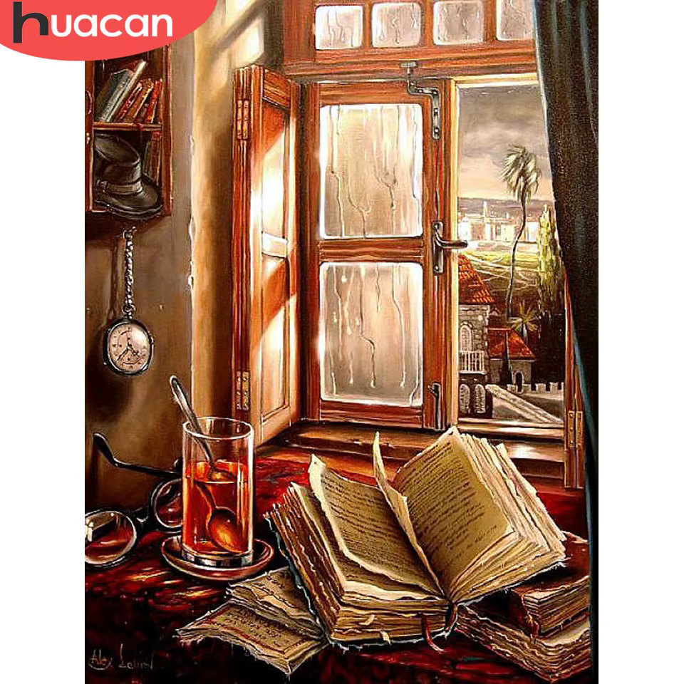 보석 십자수 다이아몬드 자수 풍경 그림 전체 광장 도서 라인 석 모자이크 취미 대표 이미지