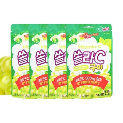 <b>고려은단</b> 쏠라C 구미 샤인머스켓맛 50g 4봉