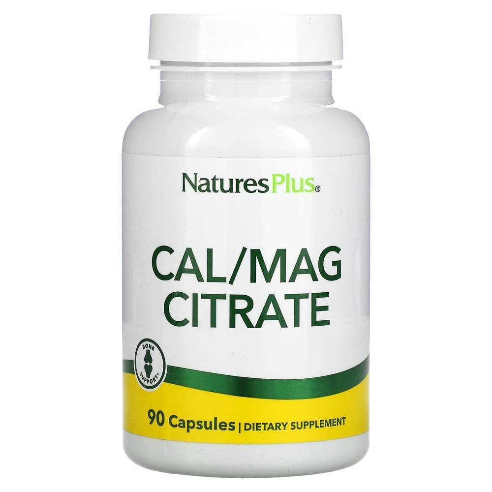 NaturesPlus 네이처스<b>플러스</b> <b>CalMag</b> Citrate 식물성 캡슐 90 정  1개  90정